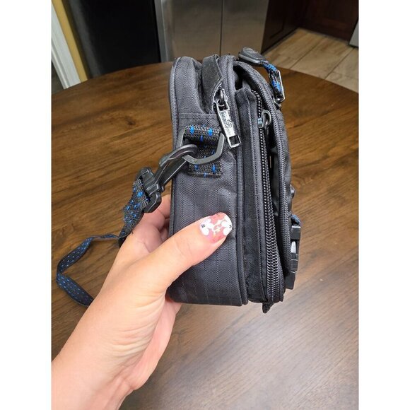 Samsonite Small Black Crossbody Travel Bag With Adjustable Strap Multiple Zipper - Picture 5 of 13